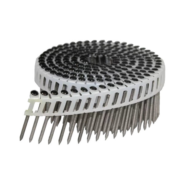 Plastic verbonden rolnagels RVS zwart met bolkop gevlakt